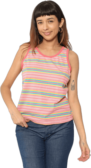 1990s Retro Striped Tank Top