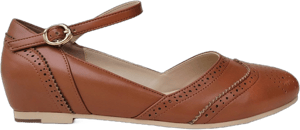 Dark Academia Oxford Wingtip Ladies Vintage Inspired Flats with Hidden Wedge