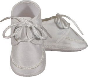 Little Things Mean A Lot Boys Silk Dupioni Christening Shoe