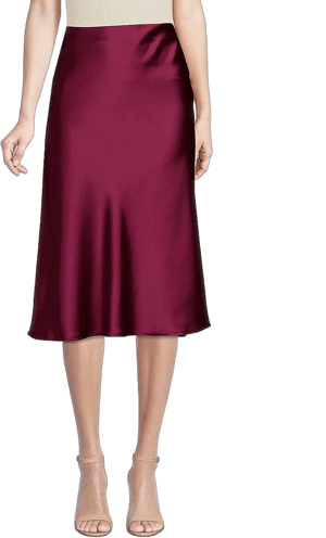 Renee C. Women's Satin Midi Skirt