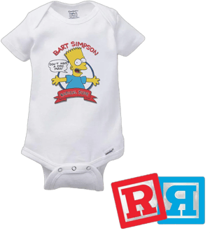 Bart Simpson Gerber Baby Onesie® Cotton Unisex White Short Sleeve