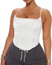 Fashion Nova Sleeveless Lace Up Satin Corset