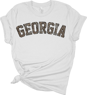 Georgia Leopard Print Football T-Shirt