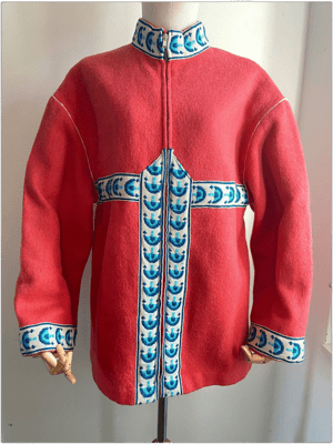 Vintage Scandinavian Wool Embroidered Jacket Coat