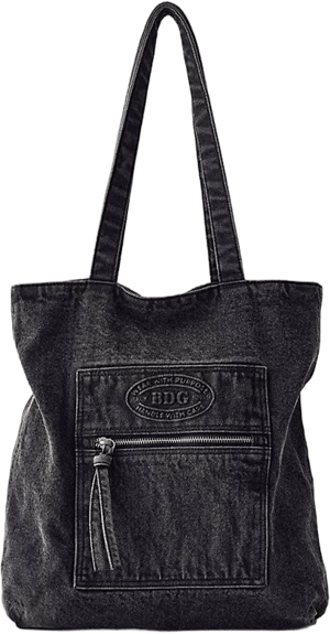 BDG Logo Washed Denim Tote Bag in Blue at Urban Outfitters