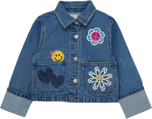 Girls Peek Embroidered Denim Jacket