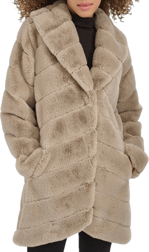 Kenneth Cole Women's Grooved Shawl Collar Coat