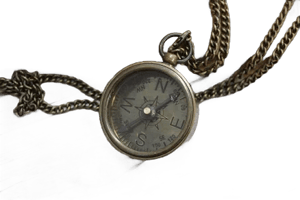 Antique Compass, Compass Necklace, Vintage Compass, Compass with Chain, Pocket Compass, Brass Compass