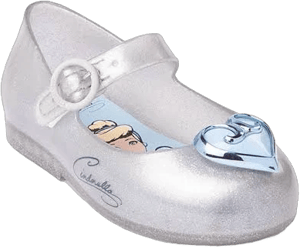 Mini Melissa + Disney Sweet Love Princess Ballet Flat - Toddler - Silver - Womens - Size 7 | In Stock and Ready to Ship