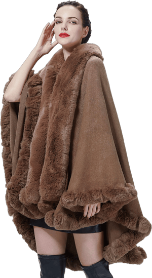 Sufcomou Women's Dressy Faux Fur Shawl