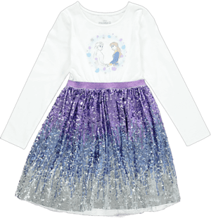 Disney Frozen Elsa and Anna Girls' Sequin Tutu Dress