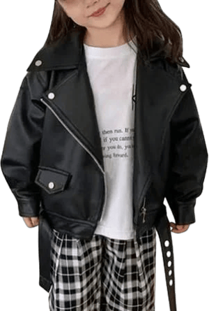 Girls' Leather Motorcycle Jacket