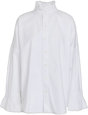 Alex Mill Women's Ruffled Cotton-Poplin Shirt