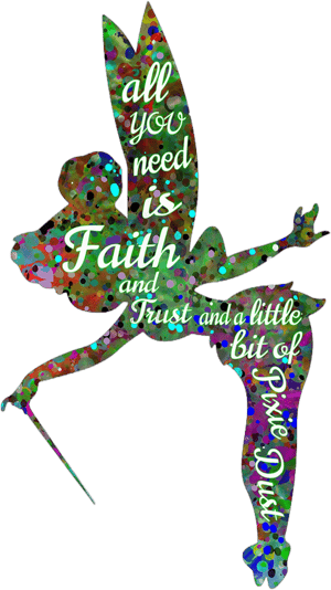 ArtDash Pop Art Print Watercolor Splatter Tinkerbell Inspirational Quote