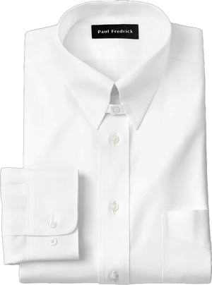 Non-Iron Cotton Pinpoint Solid Snap Tab Collar Dress Shirt