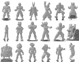 DBZ characters pack, 18 Miniatures including Goku Vegeta and more 3d Printing STL Files