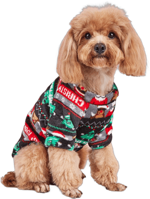 1pc Cat & Dog Unisex Pet Christmas Fleece Hoodie, Suitable For Autumn And Winter