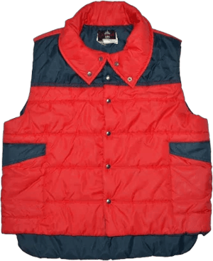 Vintage 1980s Puffer Vest Mens Size Med / Large Red Carousel Made In