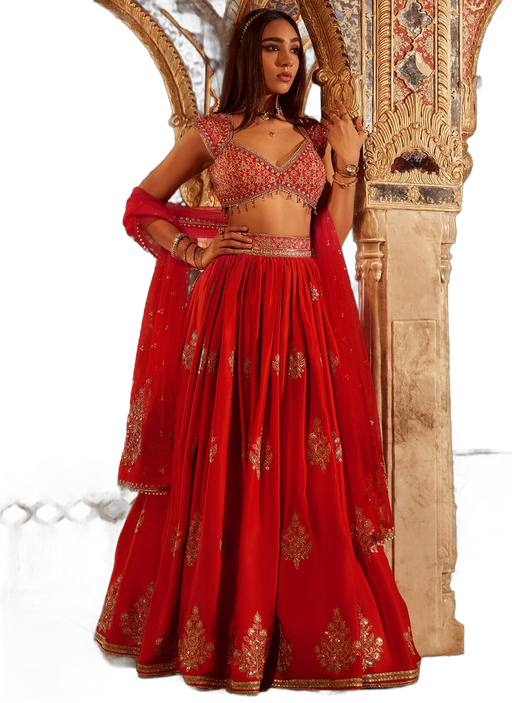 Embroidered Silk Lehenga