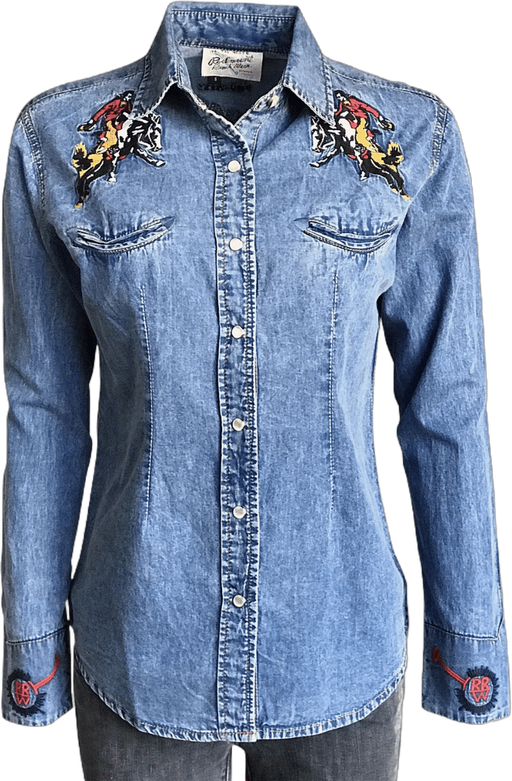 Rockmount Women's Rockmount Bronc Vintage Embroidery Western Shirt in Denim