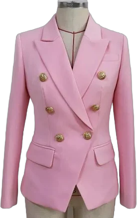 Women's Slim Fitting Double Breasted Blazer Jacket