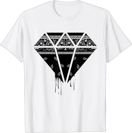 White Street Wear Hip Hop Bandana T-Shirt