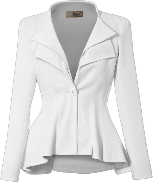 Hybrid & Company Women's Double Notch Lapel Peplum Blazer