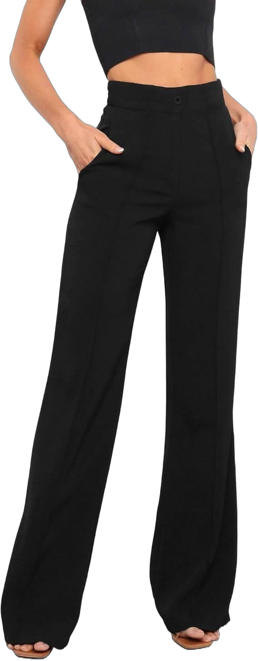 Women's High Waist Wide Leg Dress Pants with Pockets