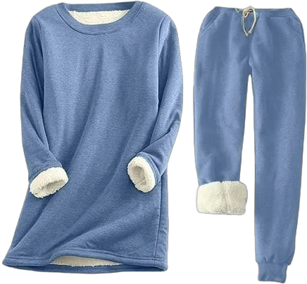 Women's Fleece Lined Long Sleeve Pajama Set