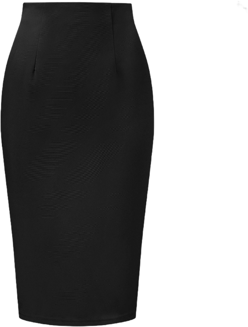 INSPIRE CHIC Women's Elegant High Wasit Split Hem Work Bodycon Pencil Skirt Black X-Large