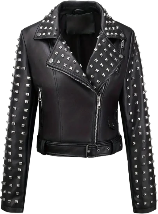 Studded Faux Leather Moto Jacket