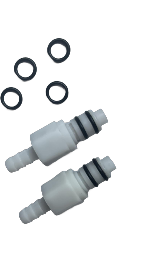 Male Quick Connect Fittings (2x Male Connector) ，with 4 pieces of black plastic O rings，fit for cold therapy unit