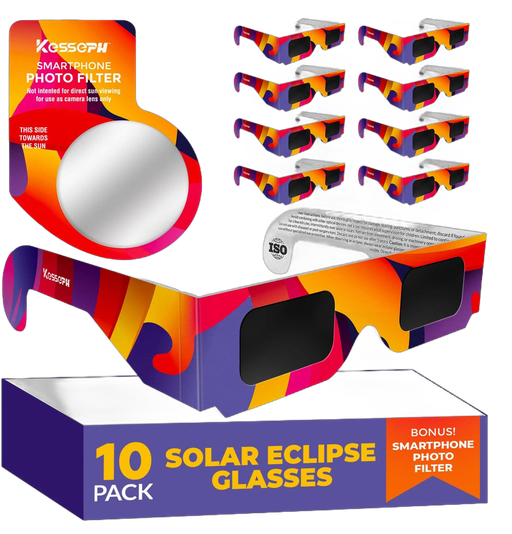 Soluna Solar Eclipse Glasses CE and ISO Certified Safe Shades for Direct Sun Viewing