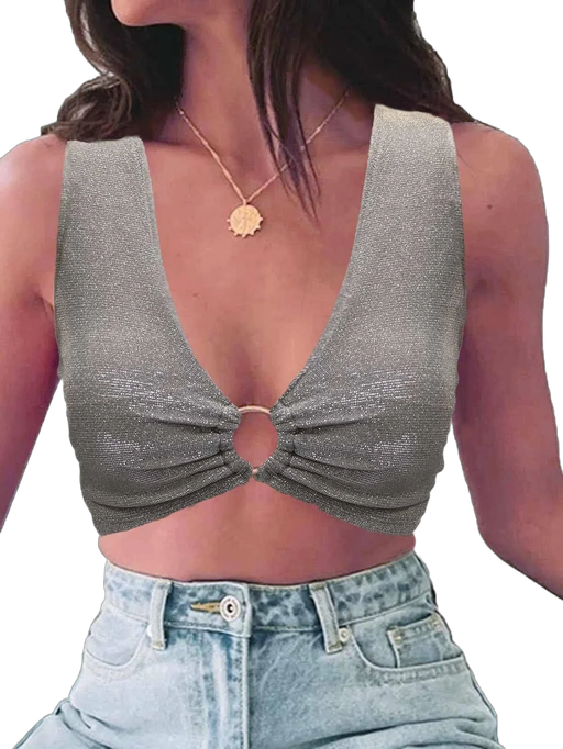 Women's Sparkly Crop Top