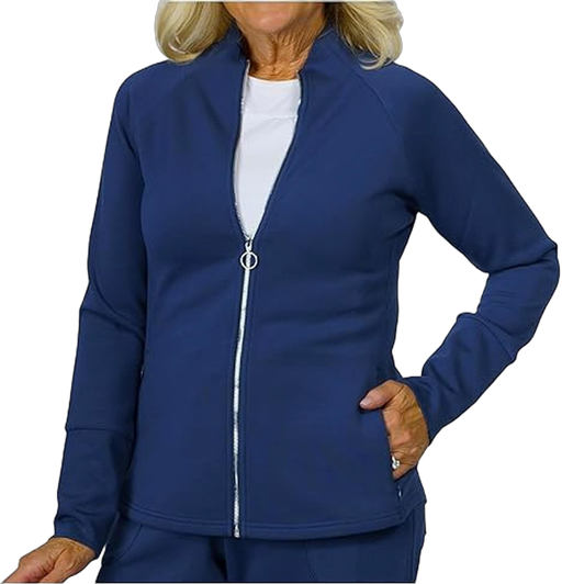 Jofit Women's Illumination Athletic Jacket for Jogging, Golf, or Casual Wear - Dark Denim Blue