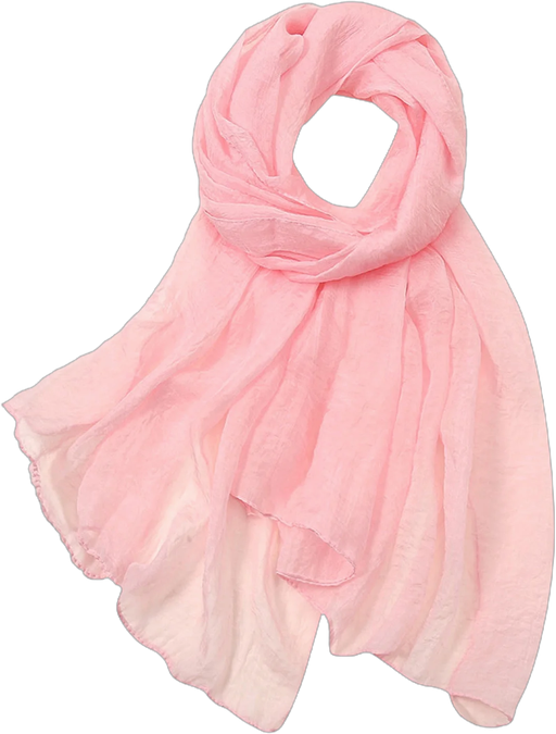 GWAABD Scarf for Women Summer Casual Headscarf Pure Color Chiffon Silk Scarves Thin Breathable Lightweight Scarf Sunscreen Shawls Wraps Pink One Size